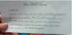 SMART goal sentence frame.